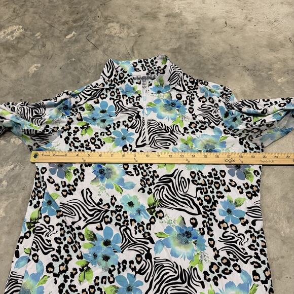 IBKUL Women’s Zebra Print 1/2 Zip Size Large - Picture 3 of 6